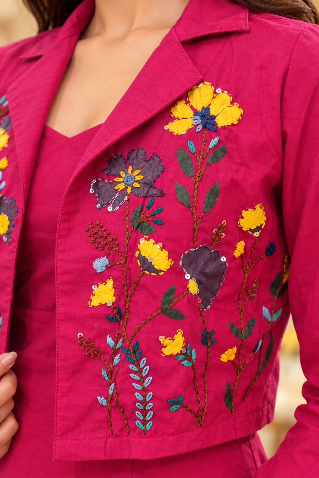 Women's Pink Dress With Jacket