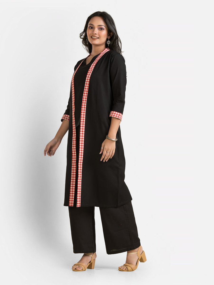 Women's Black Long Cotton Shrug - Crazy Needle Online