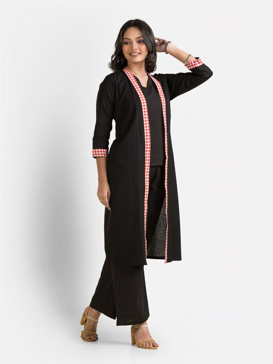 Women's Black Long Cotton Shrug - Crazy Needle Online