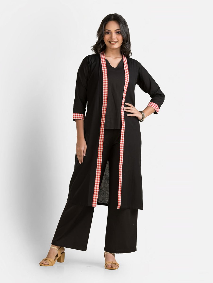 Women's Black Long Cotton Shrug - Crazy Needle Online