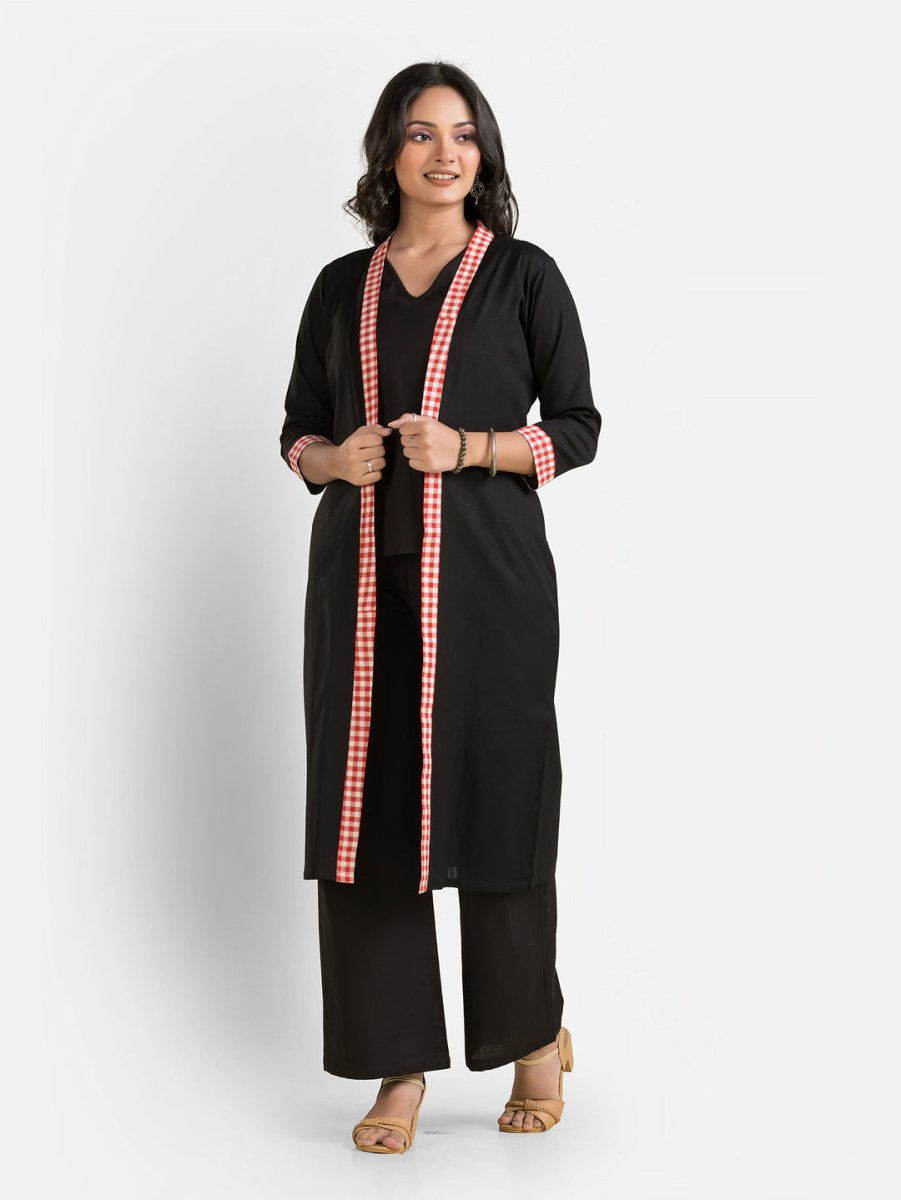 Women's Black Long Cotton Shrug - Crazy Needle Online